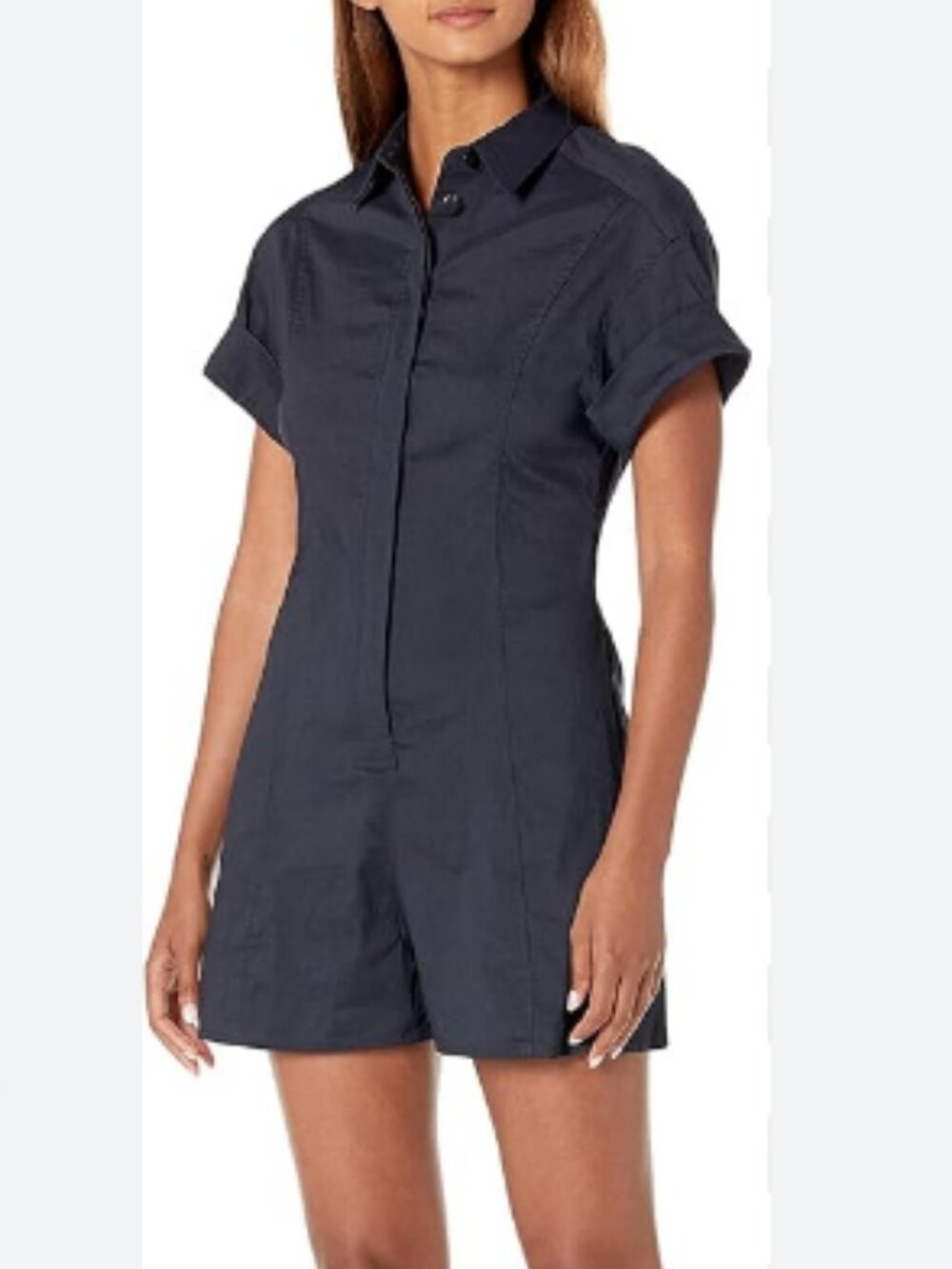 NWT Theory Eco Crunch Linen Shirt Romper in Concord - Size 10